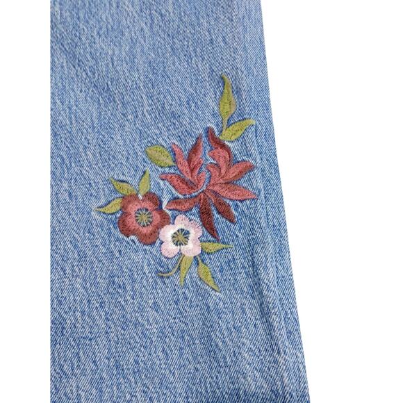 Reformation Cynthia High Rise Denim Jeans Straight Embroidered Womens Size 27 - Picture 9 of 10